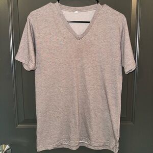Uniqlo Shirt Women's Small Brown Supima V-Neck Short Sleeve Top Stretch Pullover